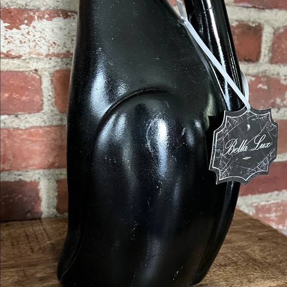 Bella Lux Halloween Black Cat Figurine with Orange Hat almost 24 inches tall - Picture 6 of 10